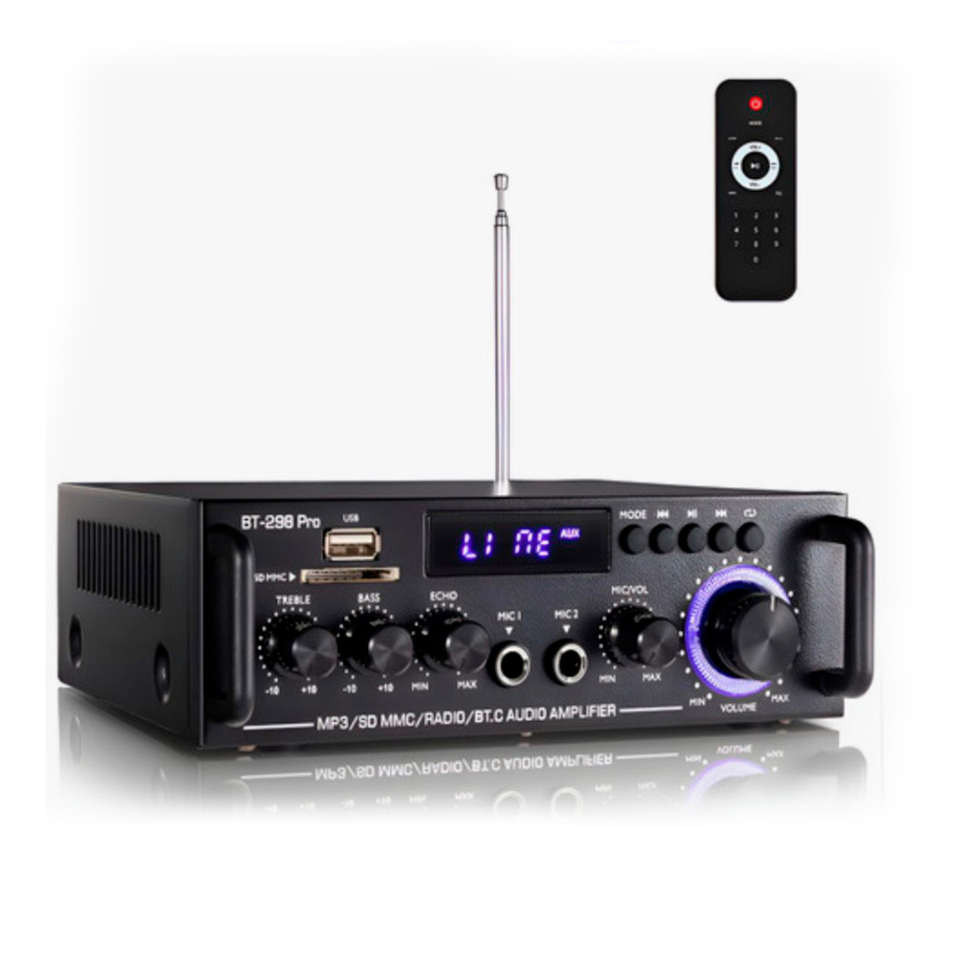 Amplificador-audio-160w-rms-bluetooth-fm-karaoke-som-ambiente-preto
